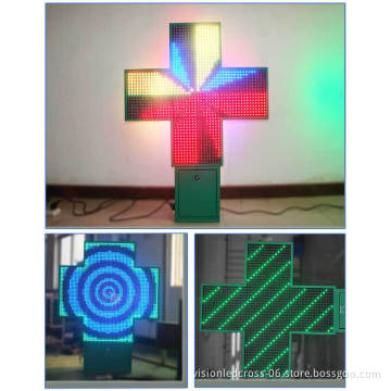 led display to brazil IP65 Outdoor Waterproof Mini Pharmacy Cross with 40*40mm